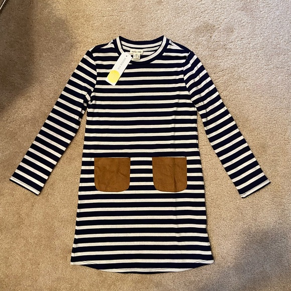 sophia+zeke Other - Sophia and Zeke NWT girls size 6 long sleeve dress- navy blue and white stripes